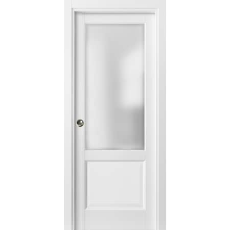 Sartodoors Pocket Interior Door, 32" x 80", White LUCIA22PD-BEM-32